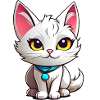 Chat blanc mignon
