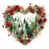 Christmas heart red and green.