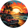 sunset car