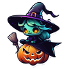 Halloween - Pumpkin and Witch