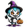 Halloween - Monster with Witch Hat