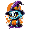 Halloween - Monster with Witch Hat