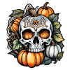halloween - squelette et citrouille