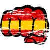 Spain Flag Hand Fist Used