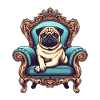 Majestic Pug on the Throne
