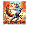 Karate hangover in autumn leaves