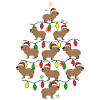 Capybara Christmas Tree Santa Claus