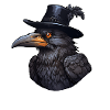 Crow with hat halloween