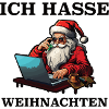 Weihnachts-Hass Santa am Laptop