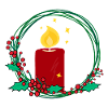 Weihnachtskranz mit Kerze