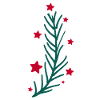 Christmas holly leaf with stars