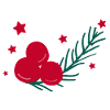 Weihnachts-Stechpalmenblatt mit Beeren