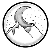 Witchcore bella Circle Mountain e la Luna