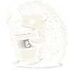 Hedgehog with coffee