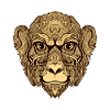 Affe Kopf Tier