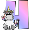 Einhorn Buchstabe H
