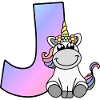 Einhorn Buchstabe J