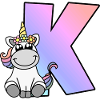 Einhorn Buchstabe K