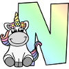 Einhorn Buchstabe N