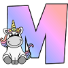 Einhorn Buchstabe M
