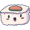 Piece of happy kawaii sushi