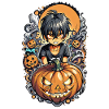 Halloween - Pumpkin and Witch Manga