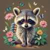 fox with flowers