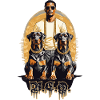 Rapper with Dobermans