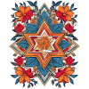Jewish Star with Flowers