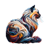 Bunte abstrakte Katze