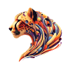 Farbenfroher abstrakter Gepard