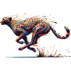 Farbenfroher abstrakter Gepard