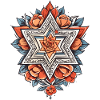 Jewish Star with Flowers