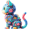 Bunte abstrakte Roboterkatze