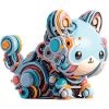 Bunte abstrakte Roboterkatze