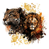 Tableau lion et guépard