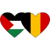 Palestine Belgium Flag Heart