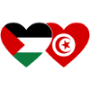 Palestine Tunisia Flag Heart