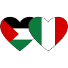 Palestine Italy Flag Heart