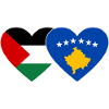 Palestine Kosovo drapeau coeur