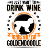 Goldendoodle und Wein