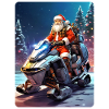 Weihnachten Weihnachtsmann mit Schneemobil 1.3