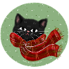 Chat avec écharpe