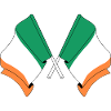 Flags of Ireland crossed