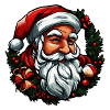 Sticker Santa Claus Head