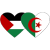 Palestine Algeria Flag Heart