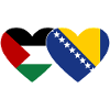 Palestine Bosnia Flag Heart