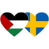 Palestine Sweden Flag Heart