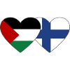 Palestine Finland Flag Heart