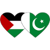 Palestine Pakistan Flag Heart